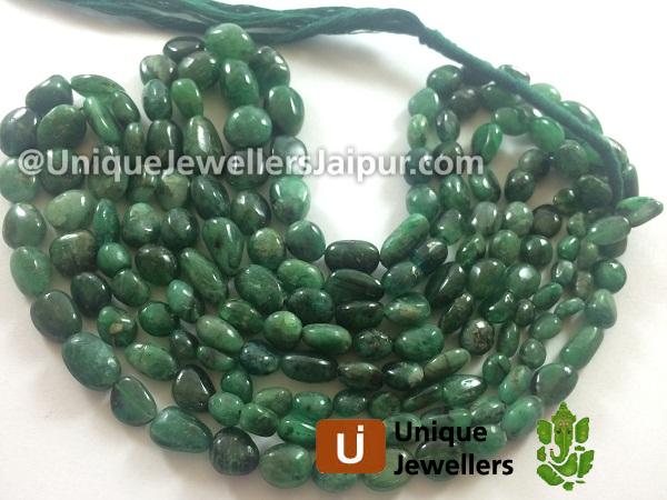 Deep Emerald Smooth Nugget Beads