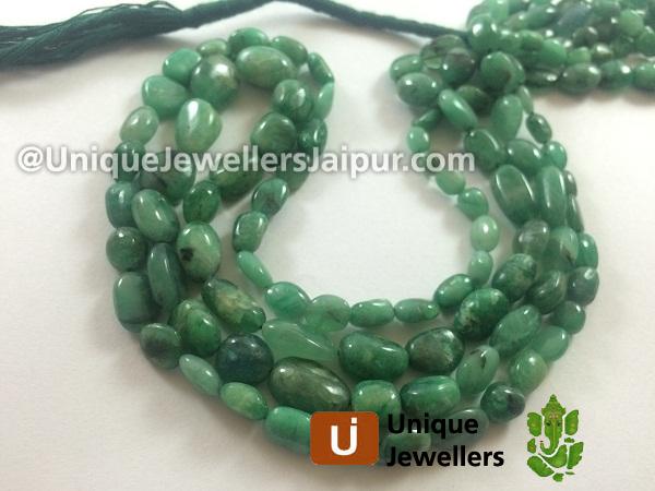 Emerald Far Smooth Nugget Beads