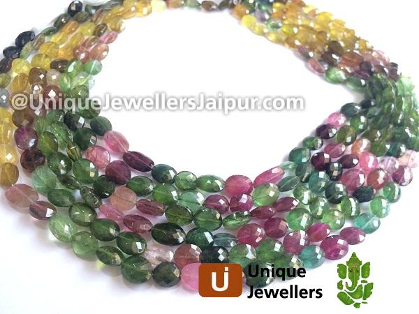 Tourmaline Faceted Oval Beads