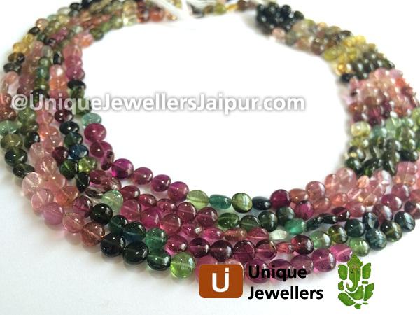 Tourmaline Smooth Coin Beads