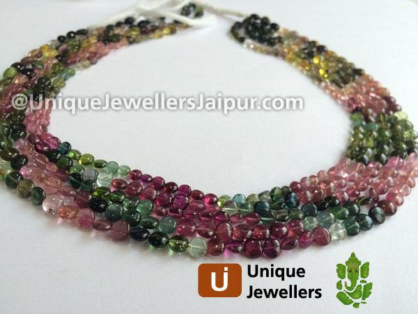 Tourmaline Smooth Coin Beads