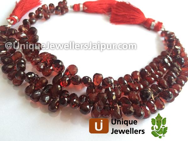 Garnet Faceted Drop Beads