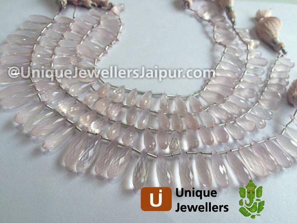 Rose Quartz Faceted Long Drops