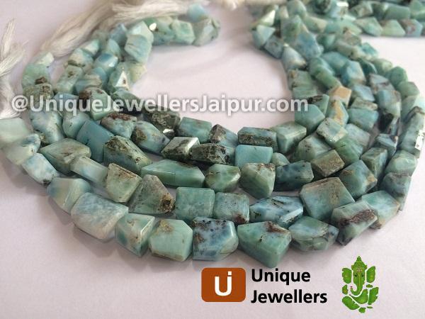 Larimar Faceted Nugget Beads