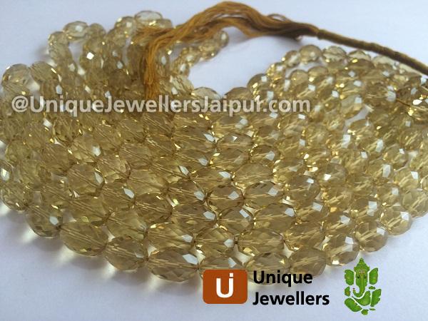 Honey Quartz Faceted Barrel Beads