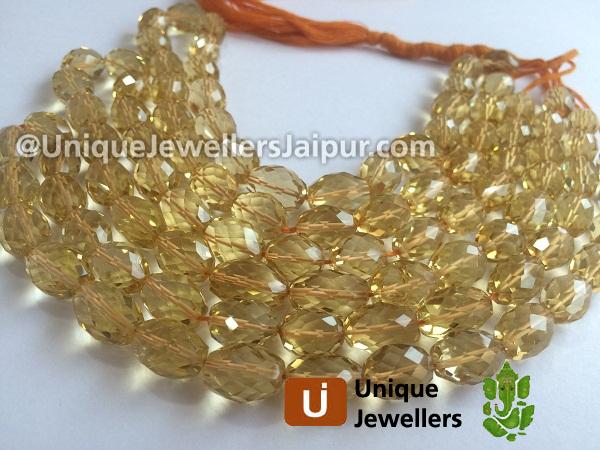 Citrine Faceted Barrel Beads