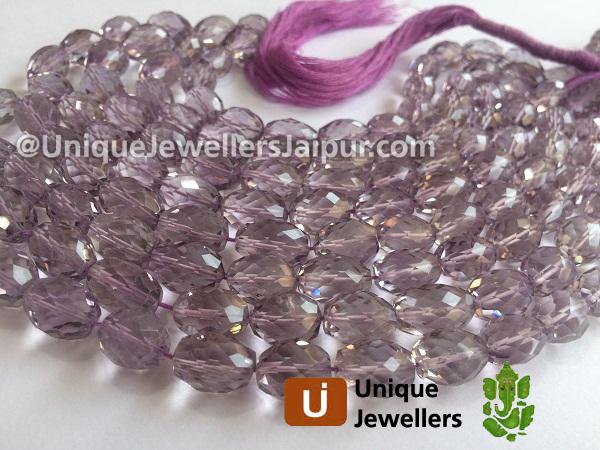 Pink Amethyst Faceted Barrel Beads