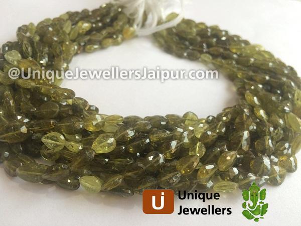 Grossular Garnet Faceted Pear Beads