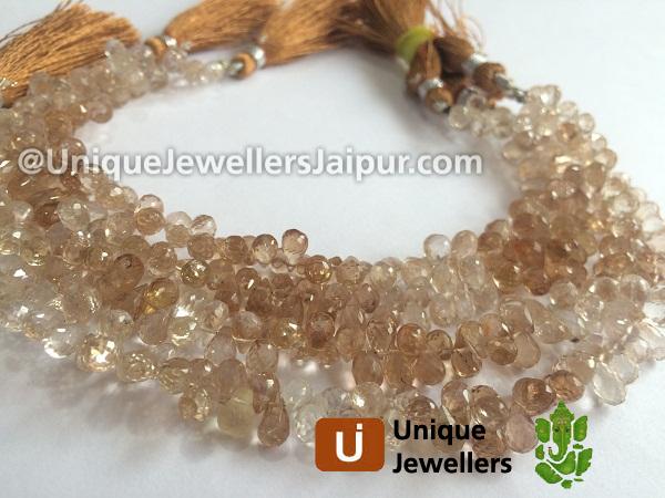 Brown Imperial Topaz Faceted Drop Beads