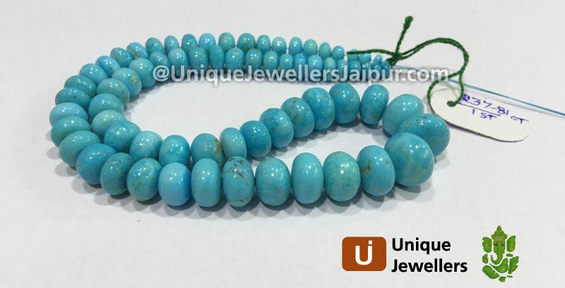 Sleeping Beauty Turquoise Far Smooth Roundelle Beads