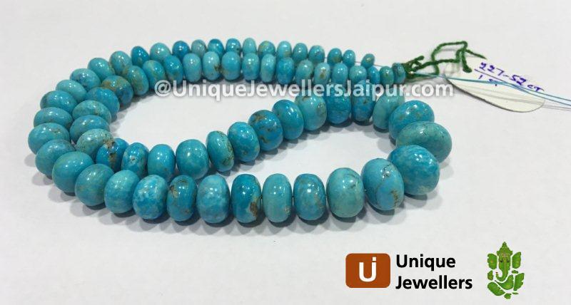 Sleeping Beauty Turquoise Far Smooth Roundelle Beads