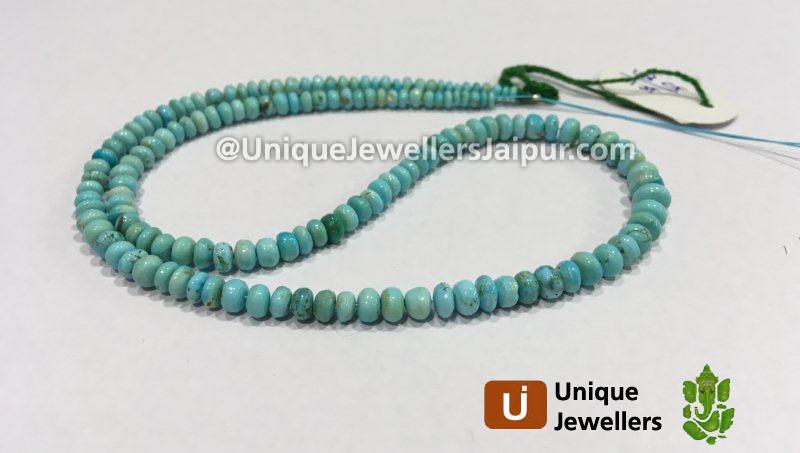 Sleeping Beauty Turquoise Smooth Roundelle Beads