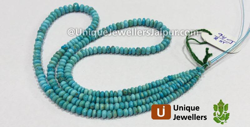 Sleeping Beauty Turquoise Smooth Roundelle Beads