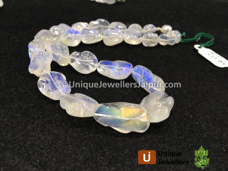 White Rainbow Smooth Irregular Nugget Beads