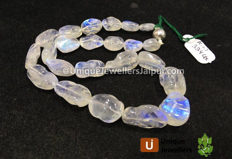 White Rainbow Smooth Irregular Nugget Beads