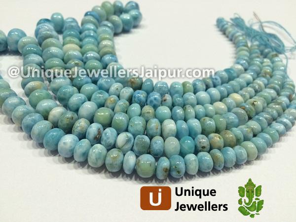 Larimar Far Smooth Roundelle Beads