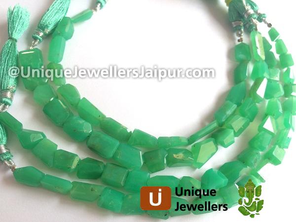 Fine Making Chrysoprase Far Faceted Nugget Beads