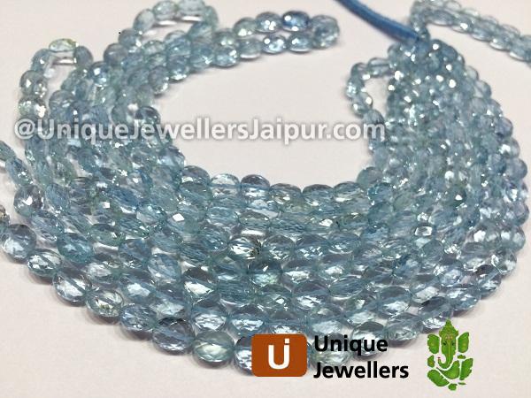Aquamarine Micro Cut Oval Beads