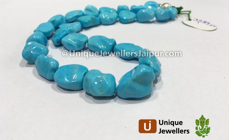 Natural Turquoise Smooth Irregular Nugget Beads