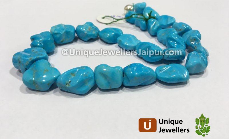 Natural Turquoise Smooth Irregular Nugget Beads