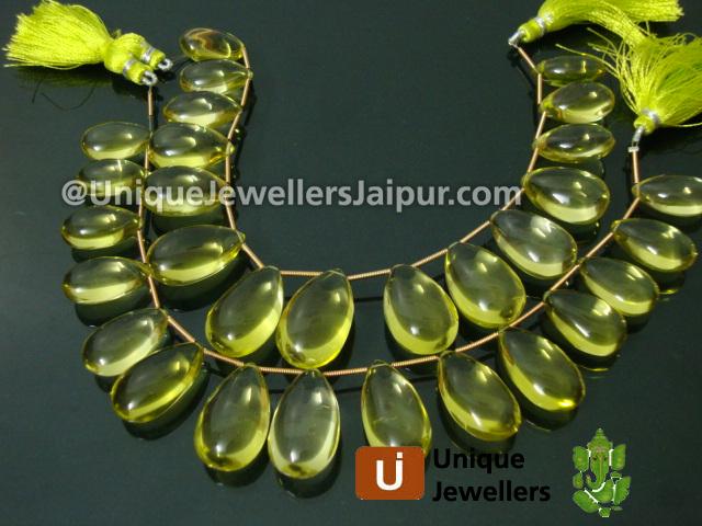 Lemon Quartz Plain Pear Beads