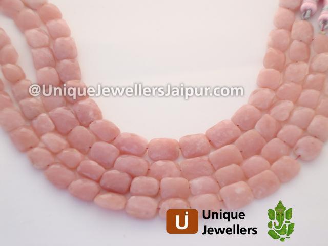 Pink Opel Faceted Chicklet Beads