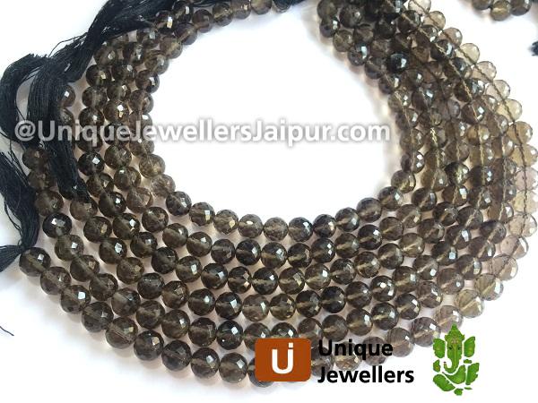 Smokey Faceted Round Beads