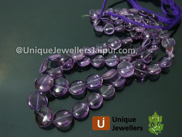 Amethyst Plain Coin Beads