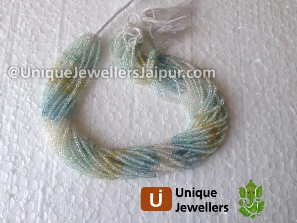 Multi Aquamarine Faceted Roundelle Beads