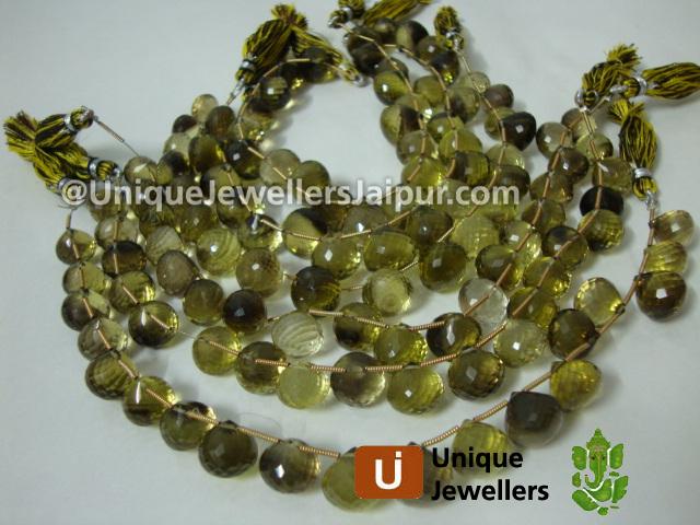 Bi Lemon Quartz Faceted Onion Beads