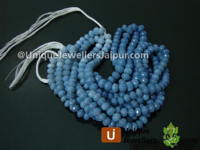 Blue Opal Far Faceted Roundelle Beads