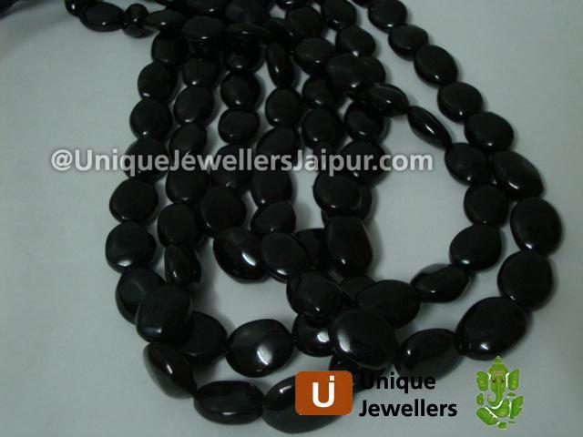 Black Spinel Plain Oval Nugget Beads