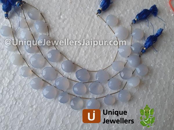 Chalcedony Faceted Heart Beads