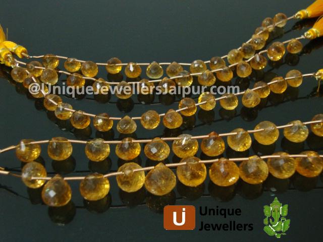 Citrine Faceted Onion Beads