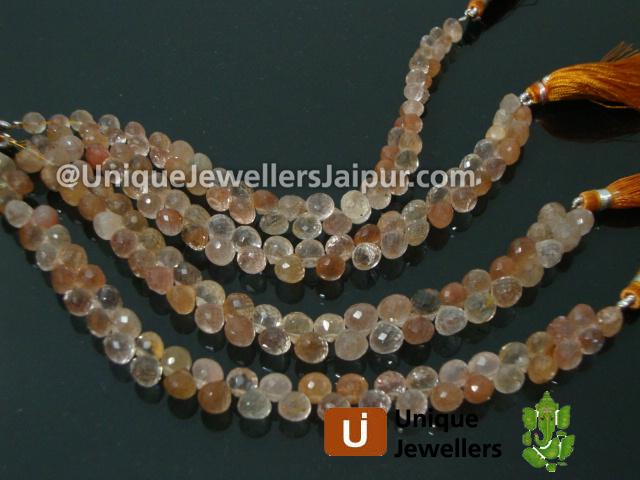 Camel Rutail Faceted Onion Beads
