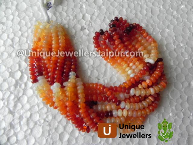 Fire Opal Plain Roundelle Beads