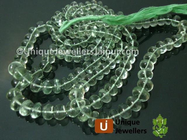 Green Amethyst Plain Roundelle Beads