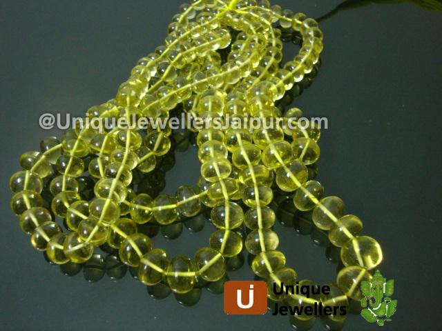 Lemon Quartz Plain Roundelle Beads