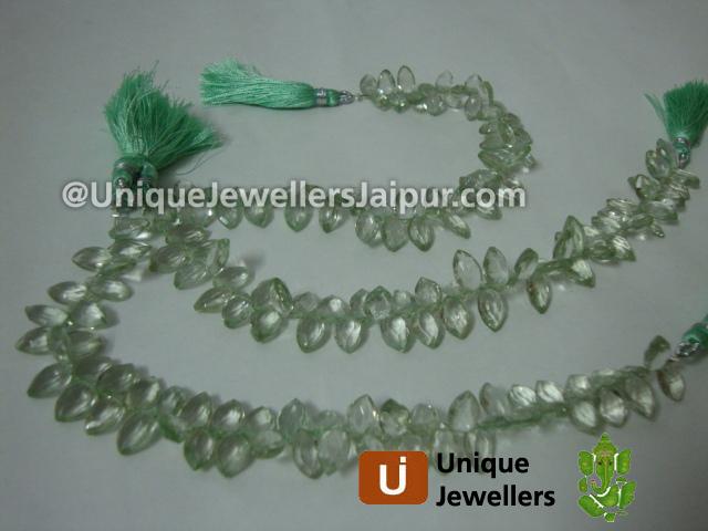 Green Amethyst Faceted Marquise Beads