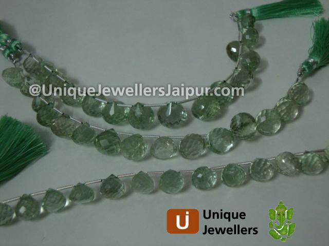 Green Amethyst Faceted Onion Beads