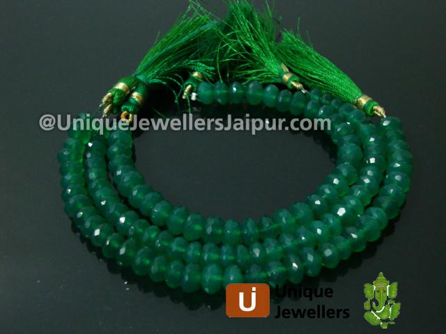 Green Onyx Far Faceted Roundelle Beads