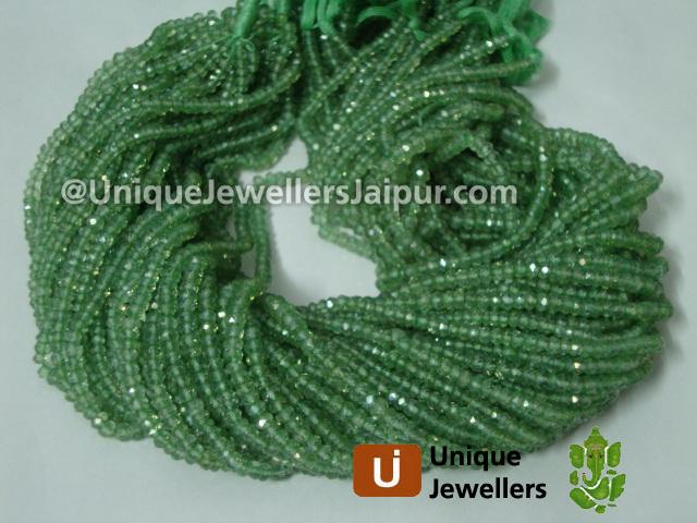 Green Quartz Faceted Roundelle Beads