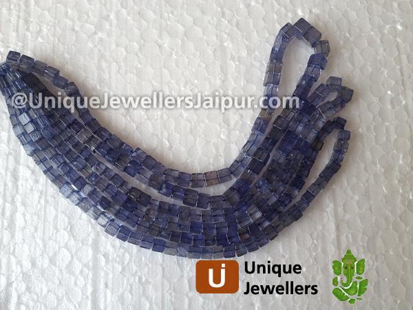 Iolite Plain Cube Beads