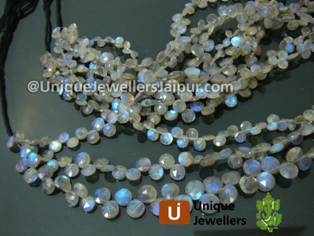 Labradorite Faceted Coin Beads