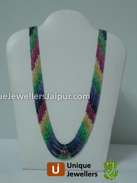 Multi Precious Faceted Roundelle Beads