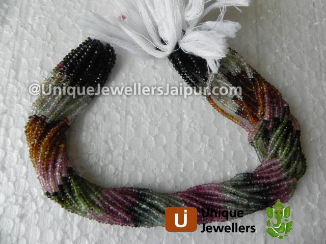 Multi Tourmaline Faceted Roundelle Beads