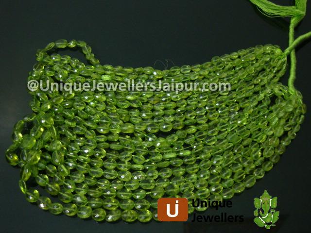 Peridot Faceted Oval Beads