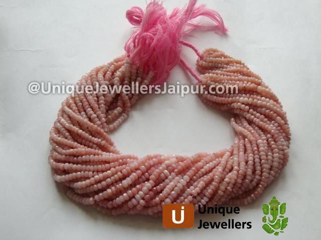Pink Opel Faceted Roundelle Beads