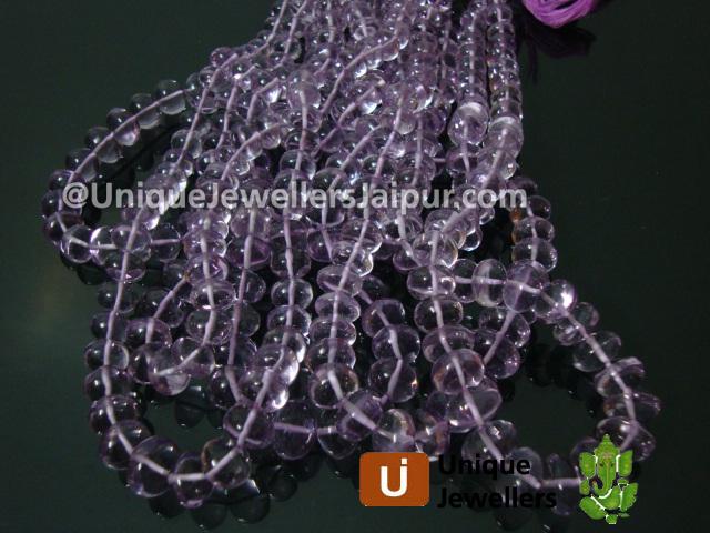 Pink Amethyst Plain Roundelle Beads