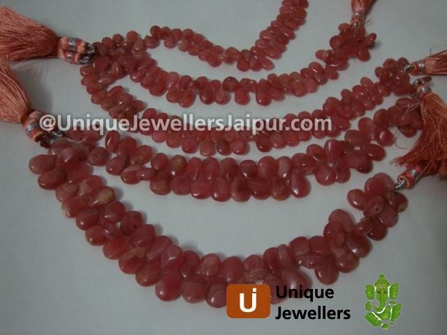 Rhodocrosite Plain Pear Beads